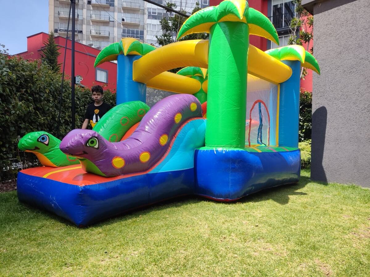 Juegos temáticos de safari con inflable de jungla Mini Jungla en fiesta infantil CDMX